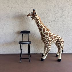 One New 4 Ft Tall Giraffe Lifelike Plush Stuffed Animal