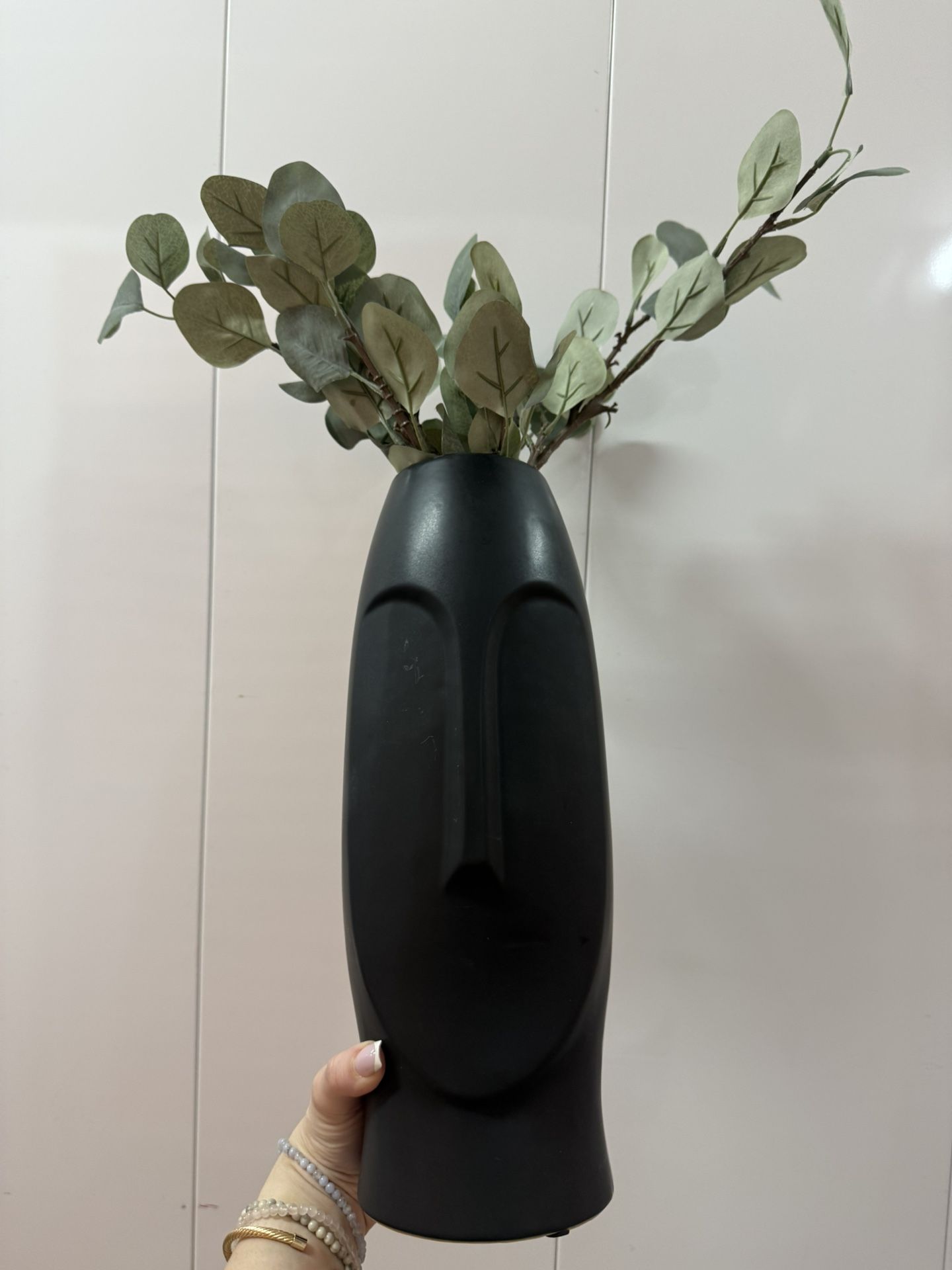 Black Planters Modern Vases Designer Can Include Artificial Plant If You Want