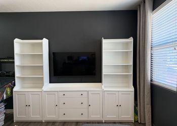 Tv console entertainment center bookshelf storage