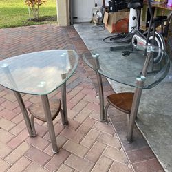 Two Glass Tables For $40 Both