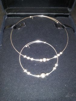 Adjustable sterling silver choker and bracelet