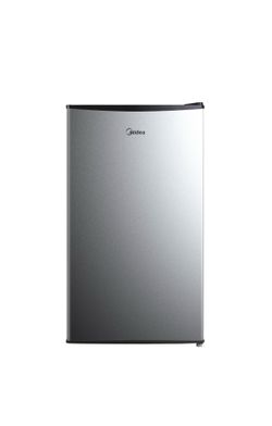 Midea 3.3 cu ft Mini Refrigerator with Freezer Stainless Steel Black Fridge