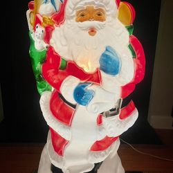 Vintage "Santa's Best" Santa Claus Sack Full of Toys Lighted Blow Mold 🎅🏻🎄
