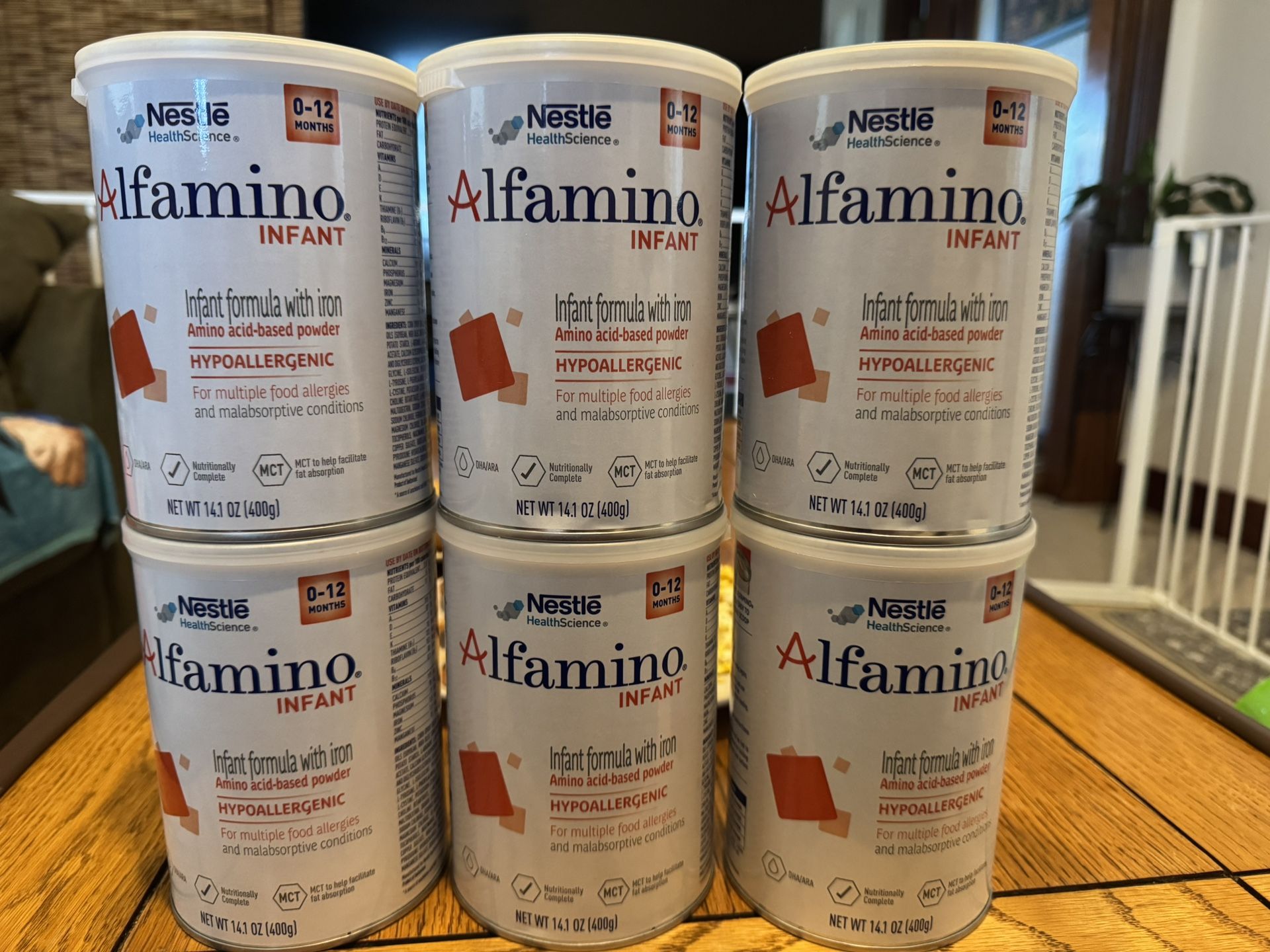 Nestle Alfamino Hypoallergenic Infant Formula 14.1oz Cans x6