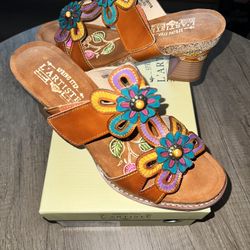 Spring Step L’Artiste Colorful Leather Sandals – Size 10.5–11 – Excellent Condition 