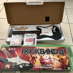 Rock Band 4 Wireless Fender Stratocaster Guitar Controller and Software Bundle - Xbox One (No Power)