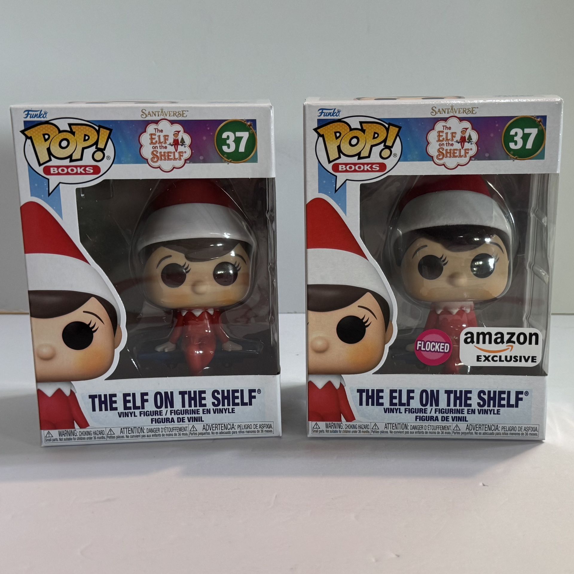 2pc Elf On The Shelf Funko Pop Set #37 Common & Flocked Both MIB