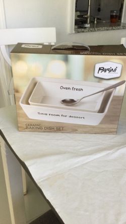 Two Parini Ceramic Baking Dish Set New In Box