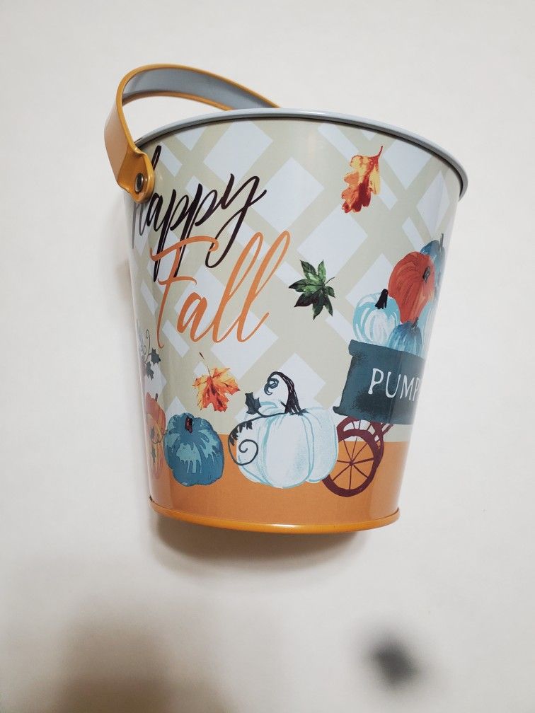 Pumpkin Bucket Fall Decor
