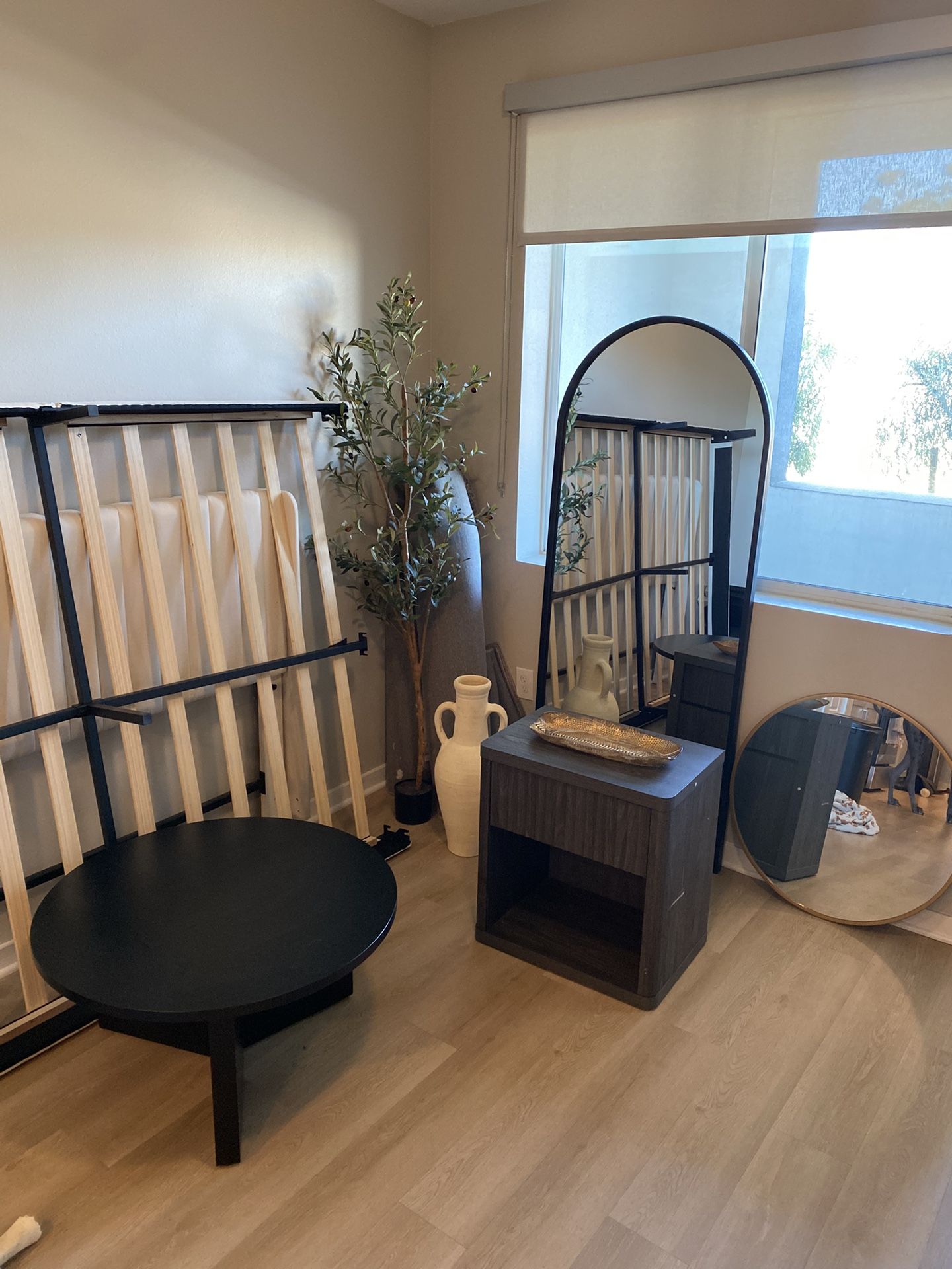 6ft mirror, Black Living room Coffee Table, And Nightstand
