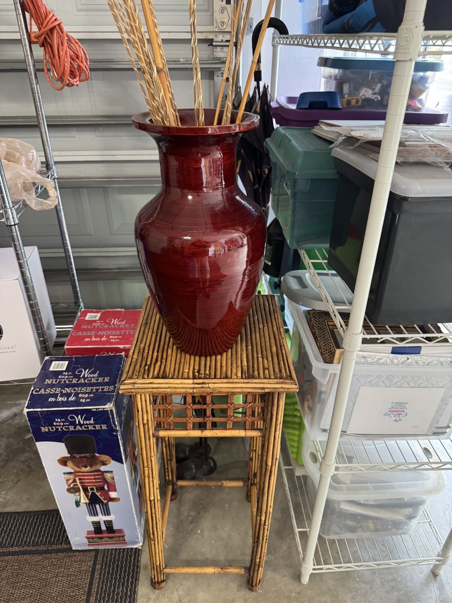 Bamboo table with Vase