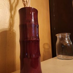Red Bamboo Vase
