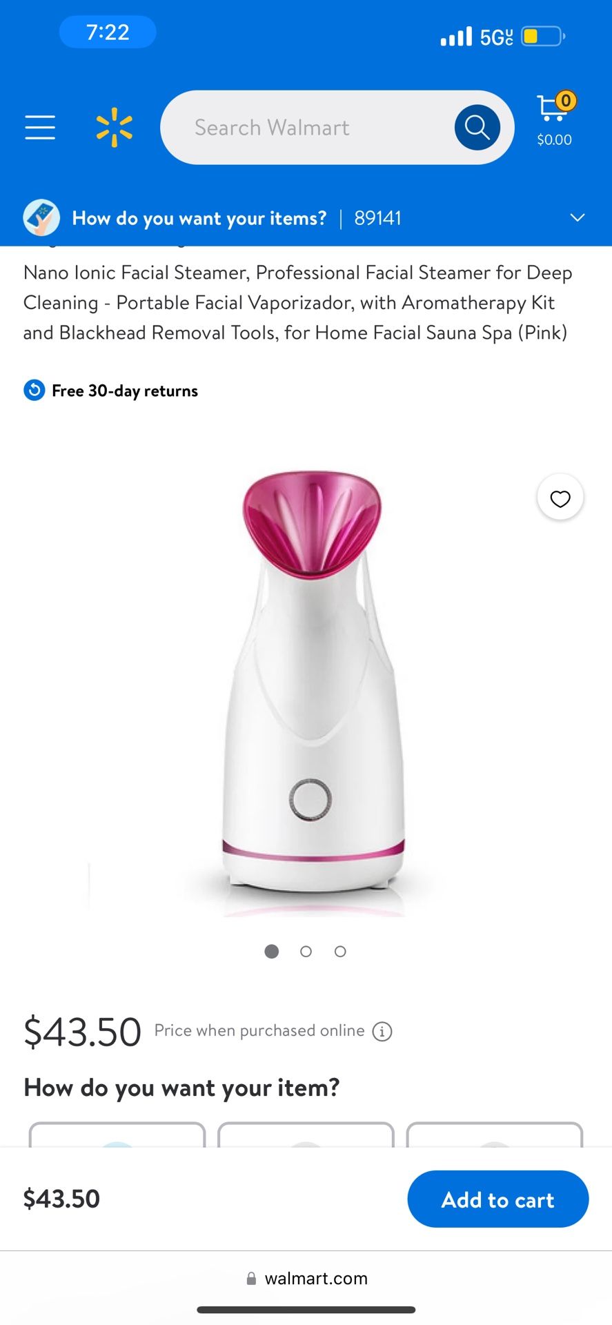 Mini Pink facial Steamer