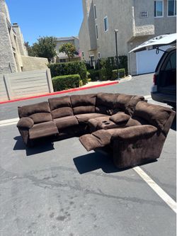 Oversized Brown Corduroy Sofa