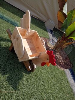 Wheelbarrow chicken planter