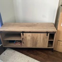 Wooden TV Stand With Barn Door.
