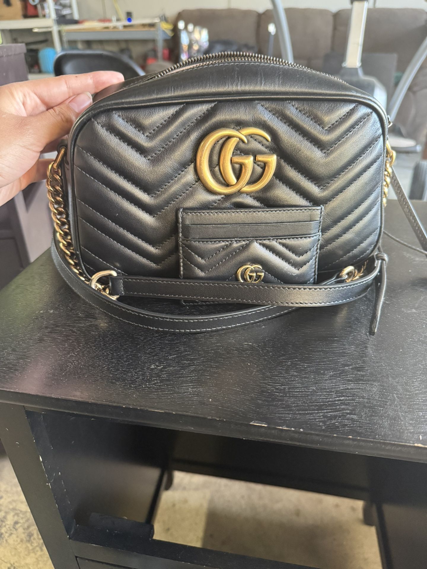 GUCCI GG Marmont Small Camera Bag and Matching Wallet