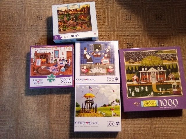 Lot Of 5 Wysocki Jigsaw Puzzles