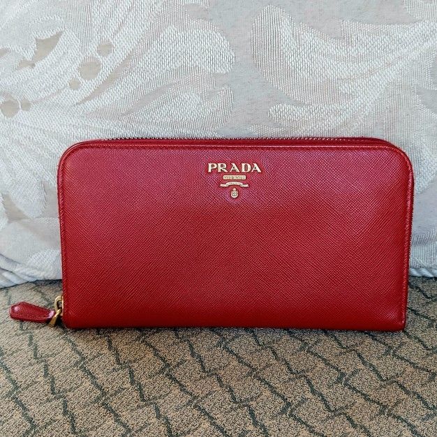 Large Saffiano Leather Wallet, $300