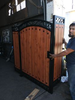 Custom iron wood doors
