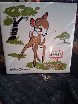 Vintage Walt Disney Bambi Ceramic Tile