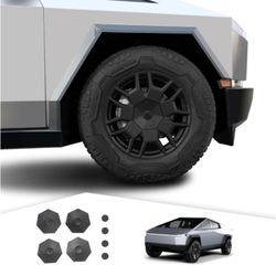Center Caps Tesla Whe els Hub Covers Cyber Tr Uck Black Set Of 4