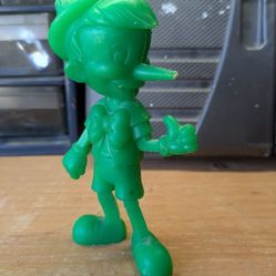 Vintage 1971 Louis Marx Walt Disney Pinocchio Green Hard Plastic Toy