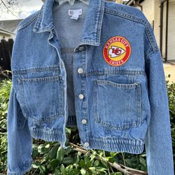 Champs! Go Kansas City Chiefs-RSQ Denim Vintage Jean Jacket