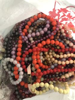 plastic beads of different colors, all for $ 8