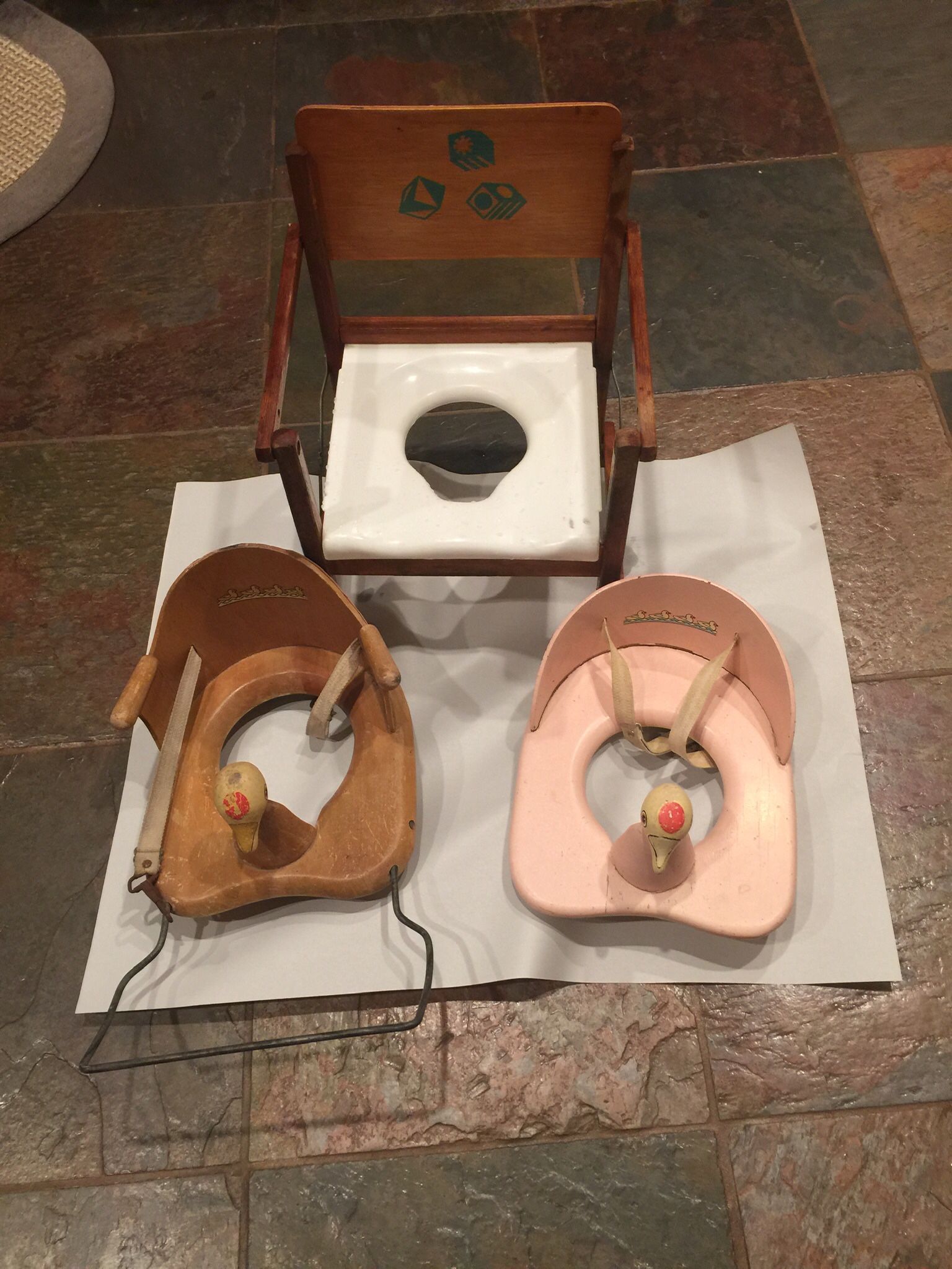 Vintage Doo-tee Infant Trainer Wooden Toilet Seats By Carlson Mfg. 1950 3 Different Ones