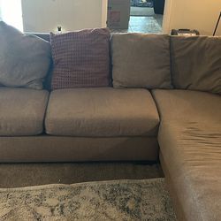 Dark Tan Sectional Sofa! 