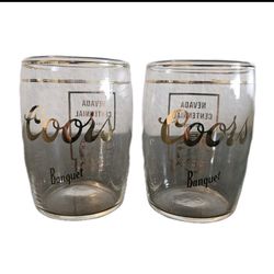 2 Coors Banquet 6 oz  glass Nevada Centennial 1(contact info removed) Gold