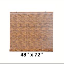 new Open Box - Backyard X-Scapes 48” x 72” Cocoa Cordless Outdoor Roman Shade