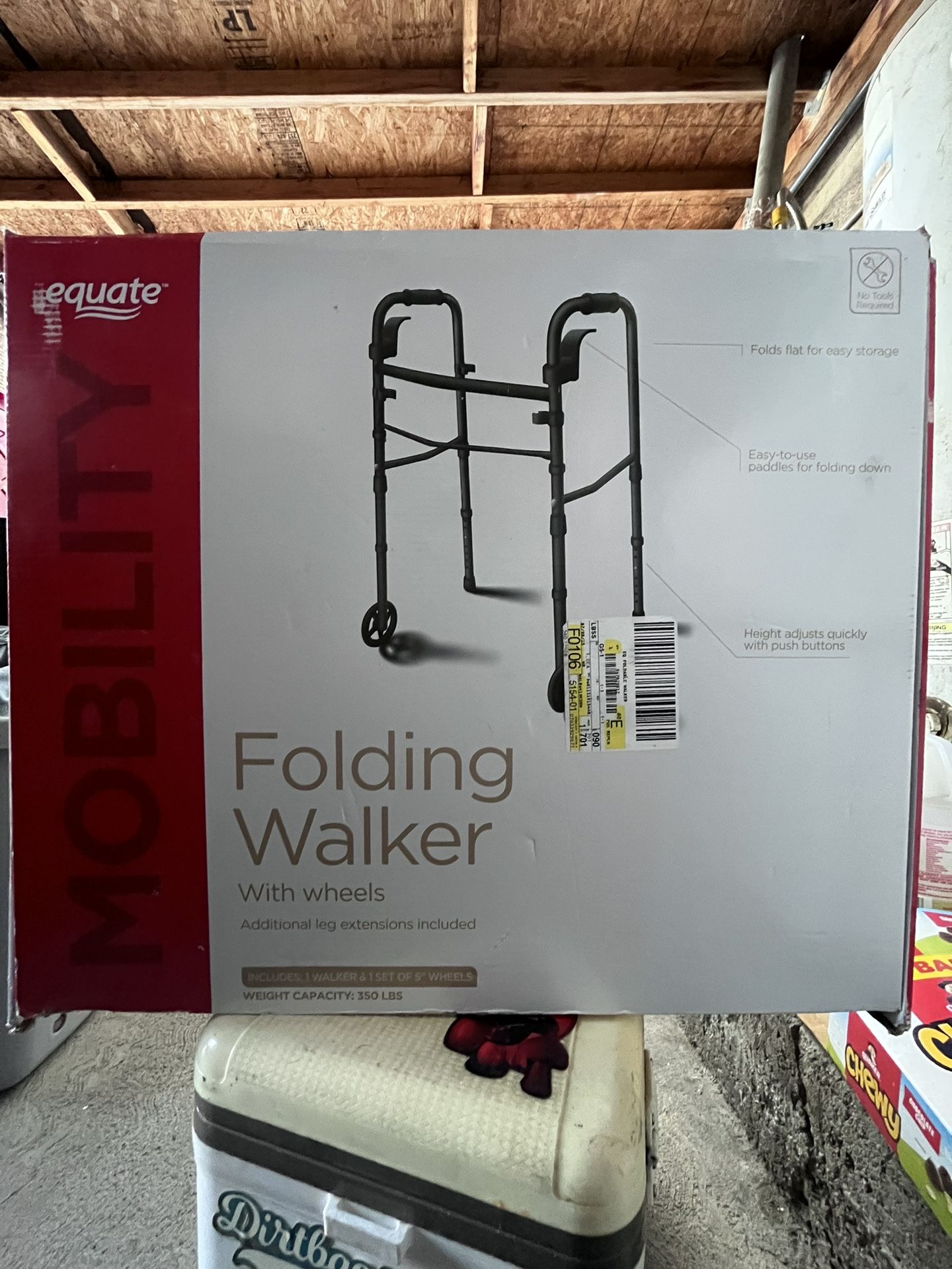 Light Weight Folding Walker W. Wheels