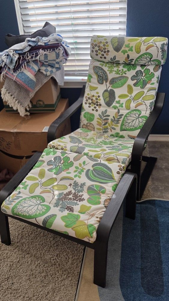 IKEA Poang Chair with Ottoman