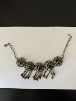 Vintage Necklace Black Stone