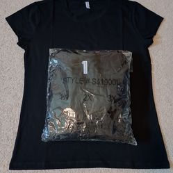 6 Pack of Women's New Blank Black Shirts