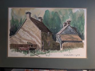 Virginian Farm Signed Watercolor Painting 1978
