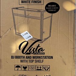 Brand‑new ProX XF‑VISTA WH MK2 DJ Booth & Workstation (White Finish)