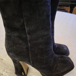 Sam Edelman Black Suede Boots Fits Size 7.5 to 8~ Like New