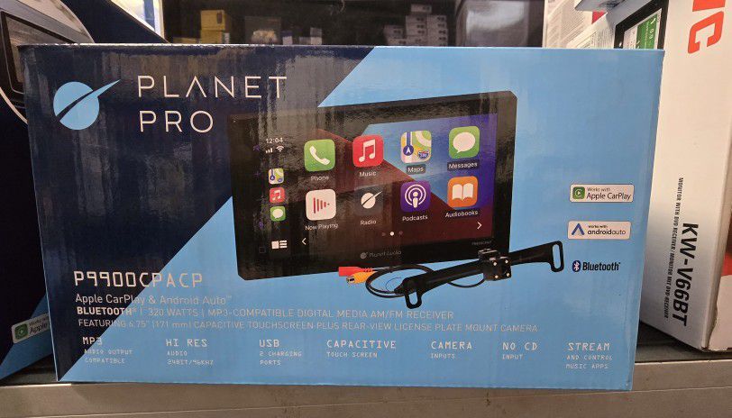 DoubleDin Planet Pro Stereo 320 Watt With Apple CarPlay And Androidauto + Free BackupCamera
