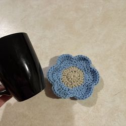 Handmade Colorful Crochet Flower Coasters 