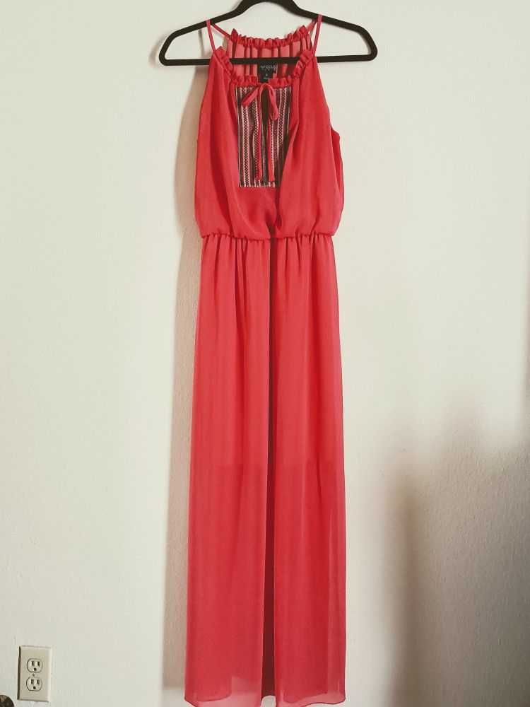 Enfocus Studio Coral Pink Maxi Dress