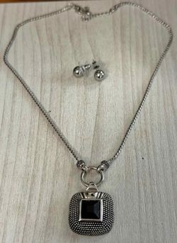 Juego cadena aretes stainlend dije piedras joyería antigua