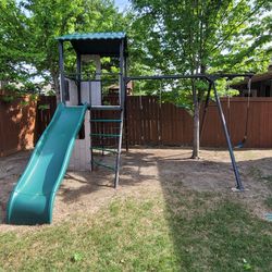 Backyard Swing And Slide Set With Tree House(See Product Link In The Description)