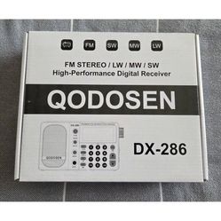 Qodosen Portable Ultra High Sensitivity Multi Band Radio FM/LW/MW/SW, New In Box 