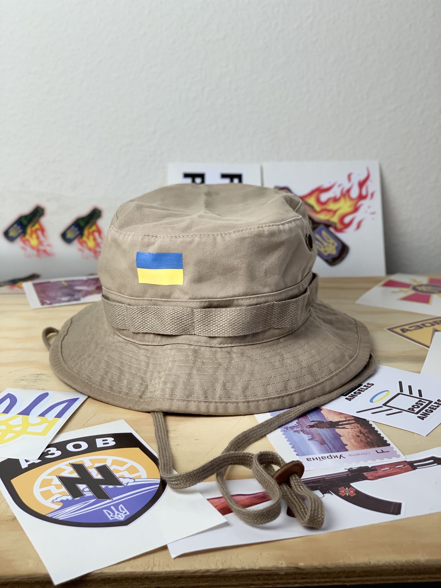 Ukraine flag Army Bucket Hat ZSU AZOV Desert Sand