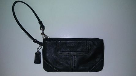 Coach black leather wristlet authentic!