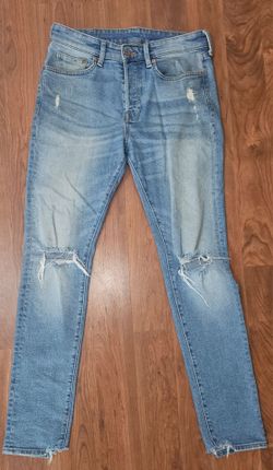 H&M Mens Distressed Blue Jeans Size 33X30
