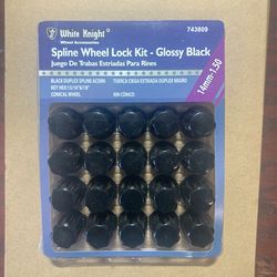 Black Spine Lug Nuts - New 14mm-1.50